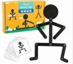 モンテッソーリ 木製 おもちゃ 知育玩具 棒人間 マッチングパズル 絵合わせ