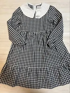 新品未使用タグ付き 組曲 キッズ ギンガムチェック 長袖 ワンピース 120