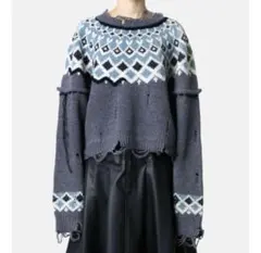 新品 JNBY デニム×ニット denim×knit sweaterライトグレー - メルカリ