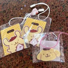 サンリオ ポムポムプリンプレミアムマスコット3個セット(紙袋・字消し)
