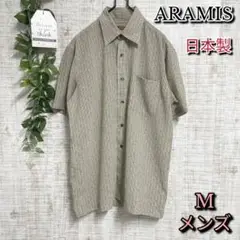 【ARAMIS】アラミス　トップス　M　メンズ　日本製　半袖　シャツ　ブラウン