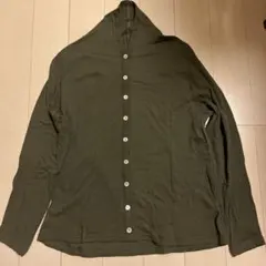 天使の綿シフォン 長袖 カーディガン オリーブ L