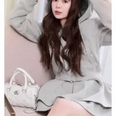 【パーカーのみ】ミシェルマカロン　フリルスカートセットアップ　グレー　フリー