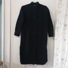 UNIQLO　ユニクロ　シャツワンピース　コーデュロイ　紺色　ｓ-1103