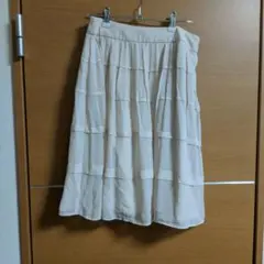 ベージュシフォンスカート L