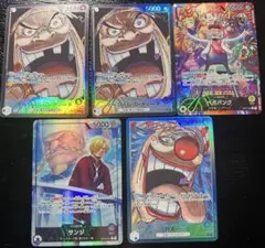 ワンピース　ティーチ　ベガパンク　サンジ　バギー　リーダーパラレル　5枚セット