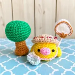 あみぐるみ セキセイインコ 虫取りセット ハンドメイド 置物 インテリアのサムネイル