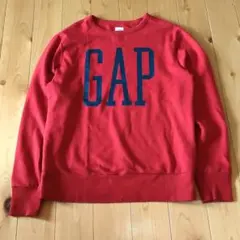 00年 オールドギャップ GAP デカロゴ クルーネック スウェット レッド 赤