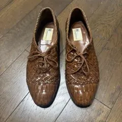 MORESCHI モレスキー 編み込みレザーシューズ ブラウンのサムネイル