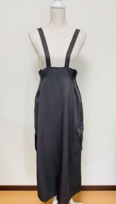 ジャンパースカート サイドボタン ウエスト調整あり シンプル サロペット