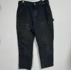 Carhartt B01 USA製 米国製 ブラックダブルニー W32 バイカー