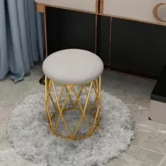 モダン円形スツール ホワイト