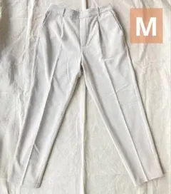 GU 起毛タックテーパードパンツ M ベージュ