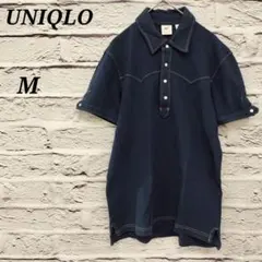 OLD UNIQLO濃紺 デニム 半袖シャツ 紺タグ オールドユニクロ - メルカリ