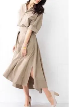 MADISONBLUE コットンリネン フレアスカート ミモレ丈 ベージュ 00 MADISONBLUE コットンリネン フレアスカート ミモレ丈 ベージュ 00