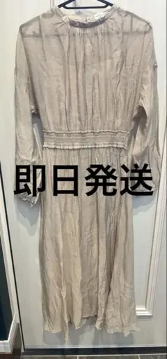 earth music & ecology ベージュロングワンピースフリーサイズ