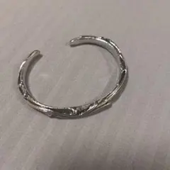 高品質】 シルバー 925 シンプル 竹 ボーン バングル メンズ 