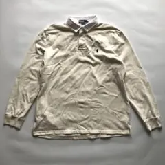 ★美品★ラルフローレン ラガーシャツ XL 白 ホワイト エルボーパッチ 大きめ