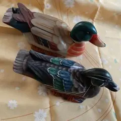 木製カモのデコイ4匹セット（カモジグソーパズル完成品おまけ） 木製カモのデコイ4匹セット（カモジグソーパズル完成品おまけ）