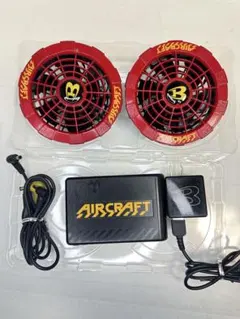 19V空調服 サンエス hooh バートル エアークラフト のフルセット 赤