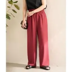 【JOURNAL STANDARD】ウールライクストレッチワイドパンツ（レッド）