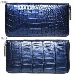 W51 メタル加工 クロコダイル 長財布 メンズ レディース 高級革 本革 