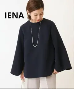 IENA ／透けない生地／ジョーゼットボンディングブラウス ブラック黒 IENA ／透けない生地／ジョーゼットボンディングブラウス ブラック黒