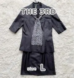 THE 3RD オリヒカ ブラック スーツ サテン風 セットアップ L