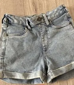キッズ デニムショートパンツ ライトブルー ロールアップ