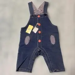 デニムブルーのロンパース 80