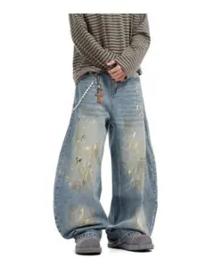 y2k バギー ワイドレッグ デニム パンツ