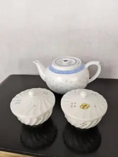 高級品中国茶器 急須は景徳鎮 湯のみは蛍透かし 茶道具 陶磁器