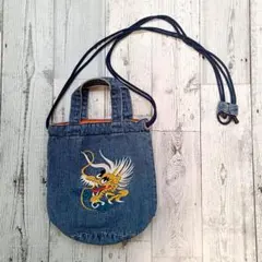 ☆新品タグ付き HOUSTON 刺繍 別珍 エフェクト 巾着バッグ タイガー 