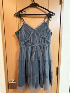 チュール キャミワンピース ブラック