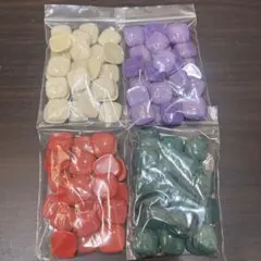 【265】スクエアカボションセット（ベージュ・紫・赤・緑）