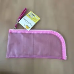 ピンク 透明 筆箱 ジッパー付き