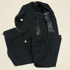 PERSON'S FOR MEN ストライプ　黒 　セットアップ　背抜き　AB6