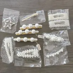 ヘアピン　バレッタ　パール　結婚式　卒業式　入学式　式典　11点セット　参列