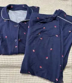 マタニティパジャマMイチゴ柄ネイビー