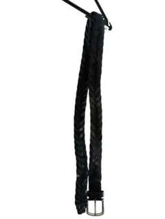 黒い編み込みレザーベルト