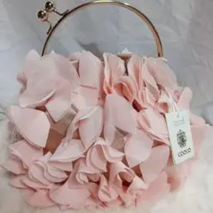 クーコ COOCO オーガンジーテープフリルパーティバッグバッグ　チェーンバッグ