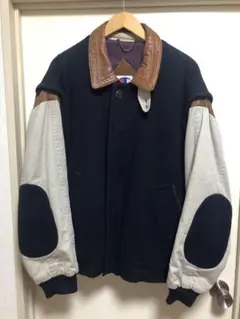 チャンピオン ジャケット スタジャン ブルゾン メンズ 古着 ウール レザー