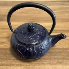 南部鉄器 カラー急須 ふくろう 青 0.3L 伝統工芸品　アンティークのサムネイル