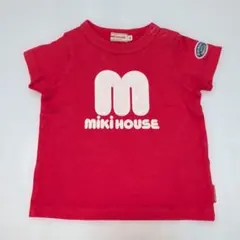 80★ミキハウス★ロゴプリントＴシャツ★赤