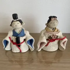 【希少】雛人形　水野雅子 作家もの　「灰釉雅子雛」　陶器　箱付き　瀬戸焼　雅窯 希少 陶器 焼き物 水野雅子 作家作品 雛人形 瀬戸焼 伝統文化 芸術 民