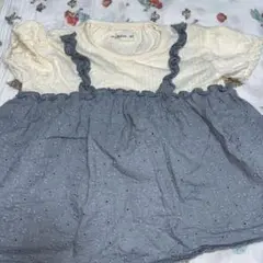 mimimosa フリル付きドット柄シャツ 90cm