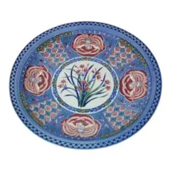 大皿 　①　直径32cm　 昭和レトロ　花　鳥　陶器　古伊万里風