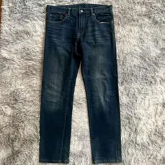 美品✨【UNIQLO】ダークブルーデニム ユニクロジーンズ L 大きいサイズ 綿