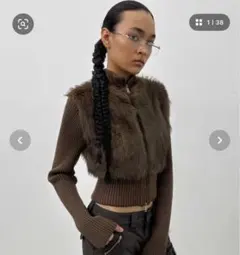 BLACKUP ファーコンビニットジャケット