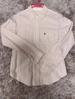A&F ピンクと白のストライプ長袖シャツ（S〜M）